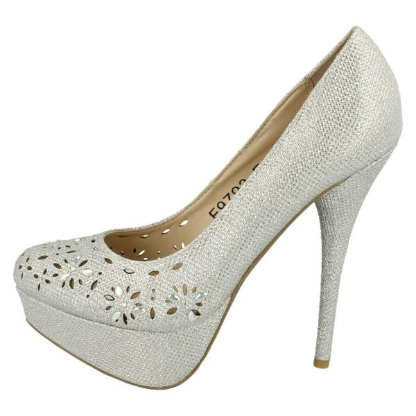 Anne Michelle Ladies Anne Michelle Glitter Stiletto Heels