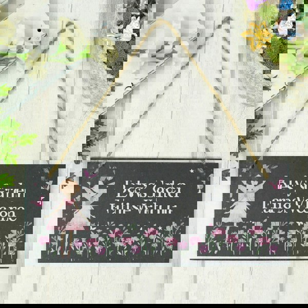 Personalised Memento Company Personalised Fairy Princess Garden Hanging Slate Sign