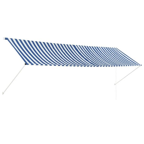 Berkfield Retractable Awning 400x150 cm Blue and White
