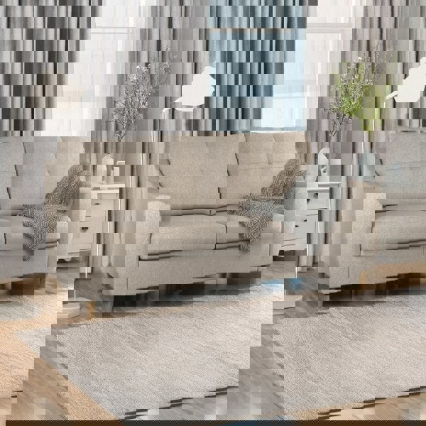 Furnishings For Less Baxter Tufted Fabric 3 Seater Sofa