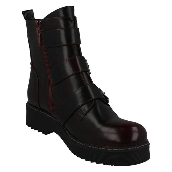 Spot On Ladies Spot On Buckle Ankle Boots F51069