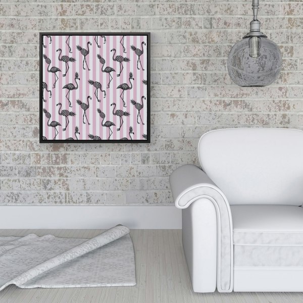 Warren Reed Pineapple Flamingo Framed Canvas