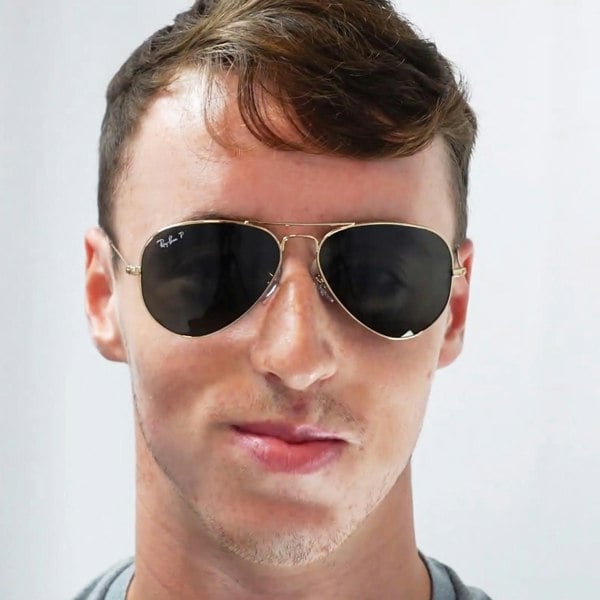 Ray-Ban Sunglasses Aviator 3025 Gold Brown-Pink Silver Mirror 001/3E 58mm