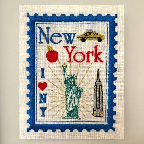 Lilly Loves New York Embroidered Artwork Print
