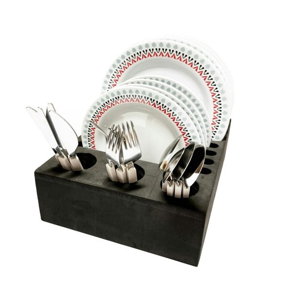 Plate and cutlery Holder  8 plates , slots  small and large plates  for camping  motorhomes  caravans , boats OLPRO