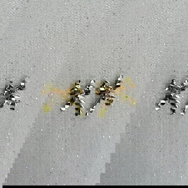 Gold bow earrings, gold ribbon studs, shiny gold earrings, bow-shaped earrings