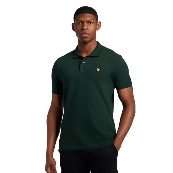 Lyle & Scott Branded Chest Logo Dark Green Polo Shirt