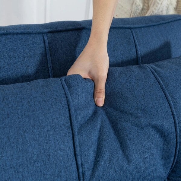 Wyld Haus Norapa Fabric Dark Blue 3 In One Convertible Single Sofa Bed