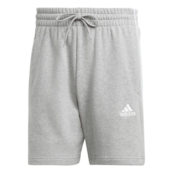 Adidas Mens Essentials French Terry 3 Stripes Shorts - Grey - 