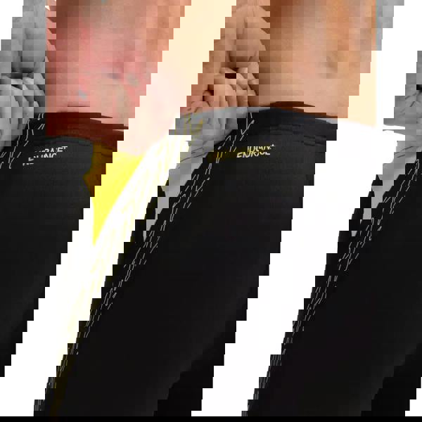 Black and yellow Speedo Hyperboom Splice Aquashort with endurance+ compression shorts