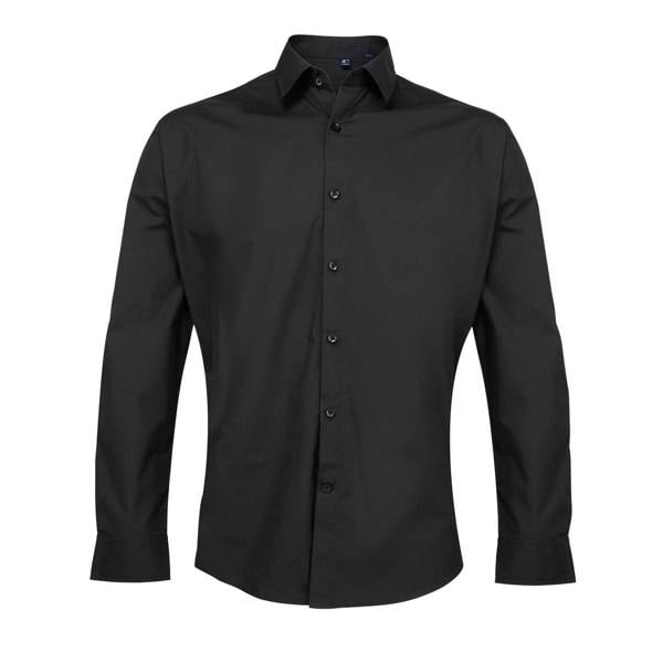 Premier Mens Supreme Poplin Formal Shirt - Black