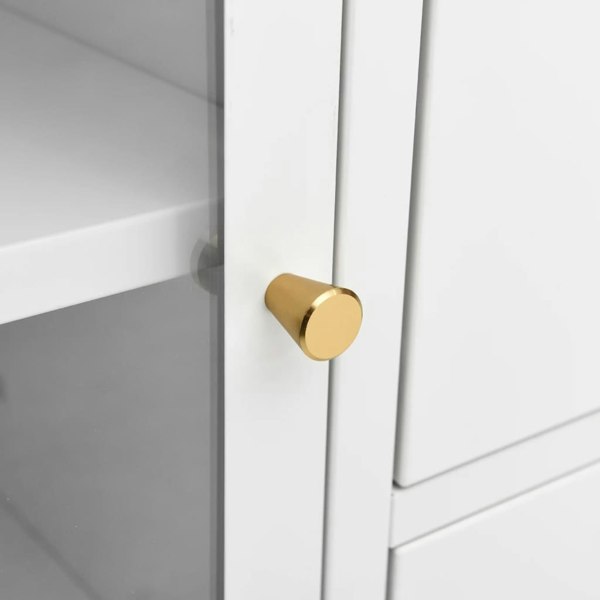 Berkfield Sideboard White 105x35x70 cm Steel and Tempered Glass