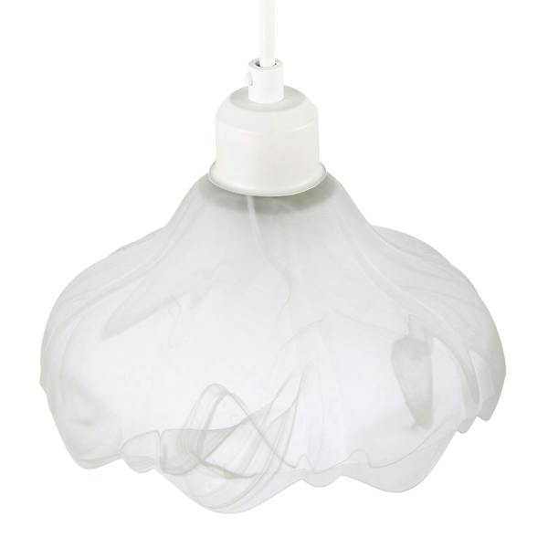 Sculptural Frosted Alabaster Glass Ripple Pendant Ceiling Light Shade Image 3
