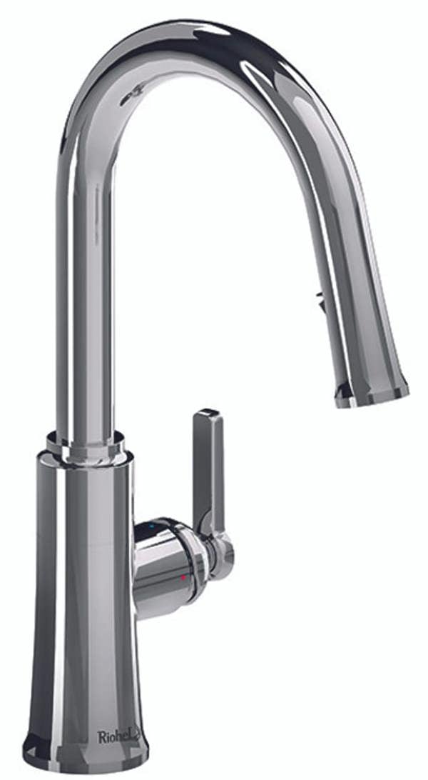 Riobel Trattoria Mixer with Pull Down Spray Round Spout Chrome Kitchen Tap