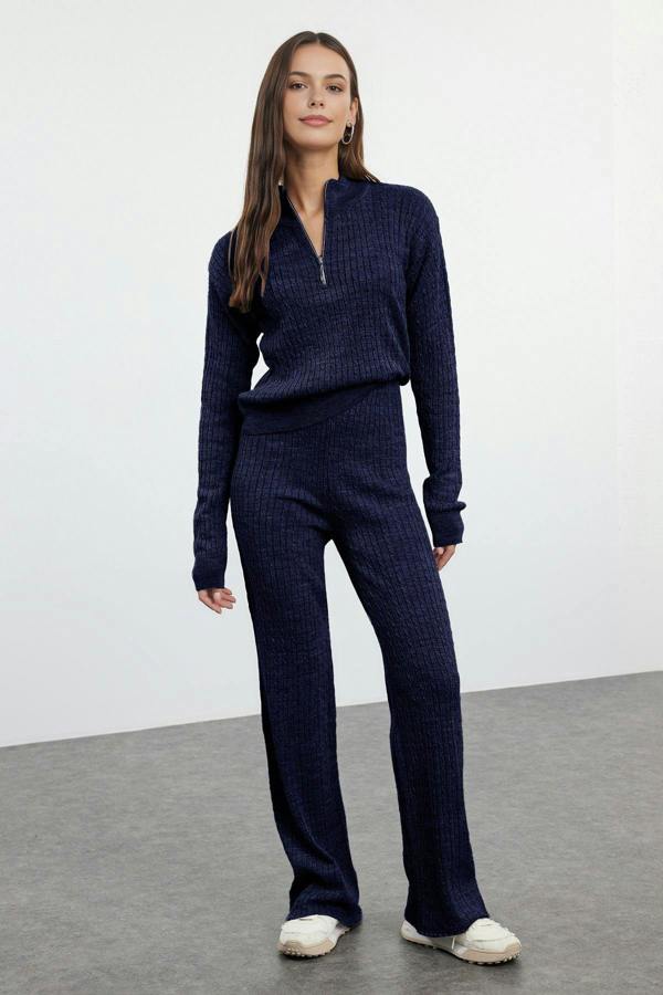 WOVCOR 2-Piece Zip-Up Knit Top & Pants Set