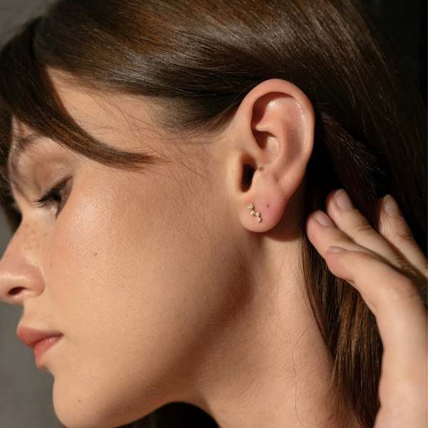 Spero London Fine Cluster Diamond Earrings in 14ct Solid Gold