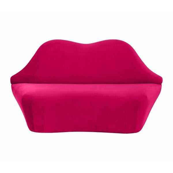 Furniture Edit Lips Hot Pink Velvet Settee