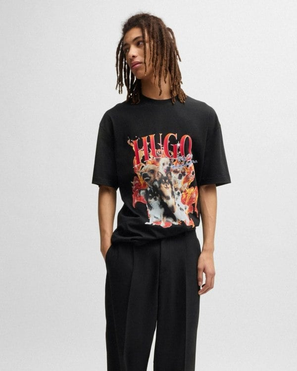 HUGO HUGO Dugie Mens Dog Graphic T-Shirt