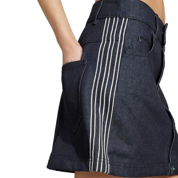 Adidas Womens/Ladies 3 Stripes Cotton Mini Skirt - Indigo Denim - 