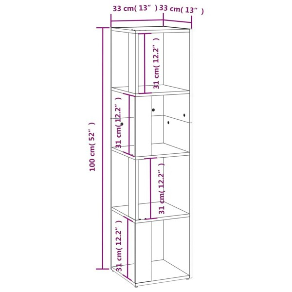 Berkfield Corner Cabinet Grey Sonoma 33x33x132 cm Engineered Wood