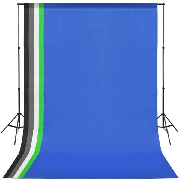Berkfield Photo Studio Kit with 5 Coloured Backdrops and Adjustable Frame