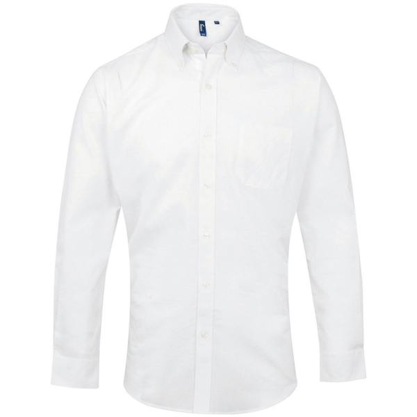 Premier Mens Signature Oxford Long-Sleeved Shirt - White