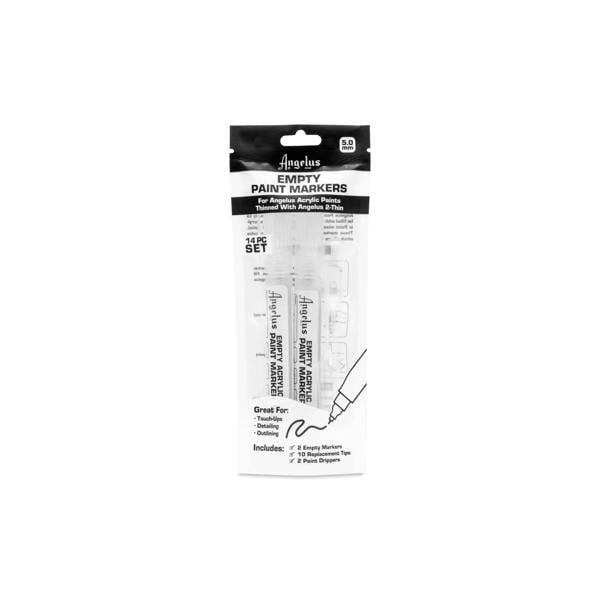 Angelus Empty Paint Markers Set - 5.0mm for Broad Coverage 14pc