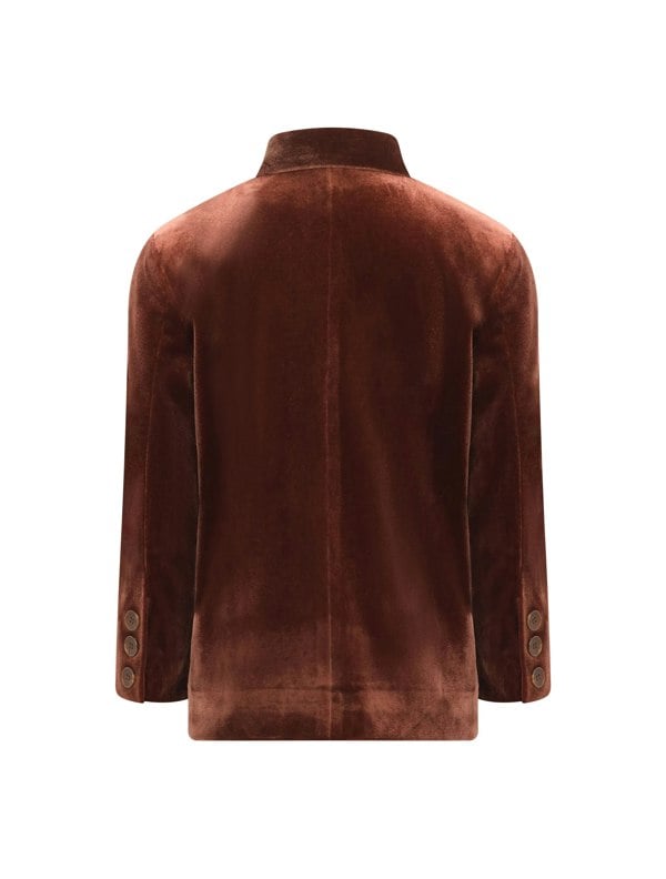 BALOU Boys Velvet Blazer - Brown