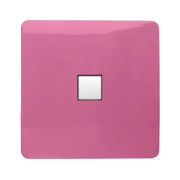 Trendi Switch 1 Gang RJ45 Cat 6 Modern Designer PC Ethernet Socket in Candy Pink