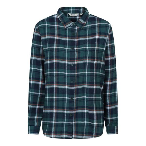 Mountain Warehouse Womens/Ladies Balsam Brushed Flannel Longline Shirt - Teal - 