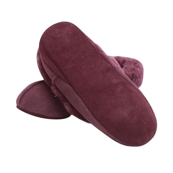 Eastern Counties Leather Womens/Ladies Full Sheepskin Turn Slippers - Plum