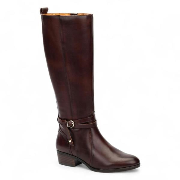 Pikolinos Women's Knee High Tall Caoba Brown Leather Boots - Daroca