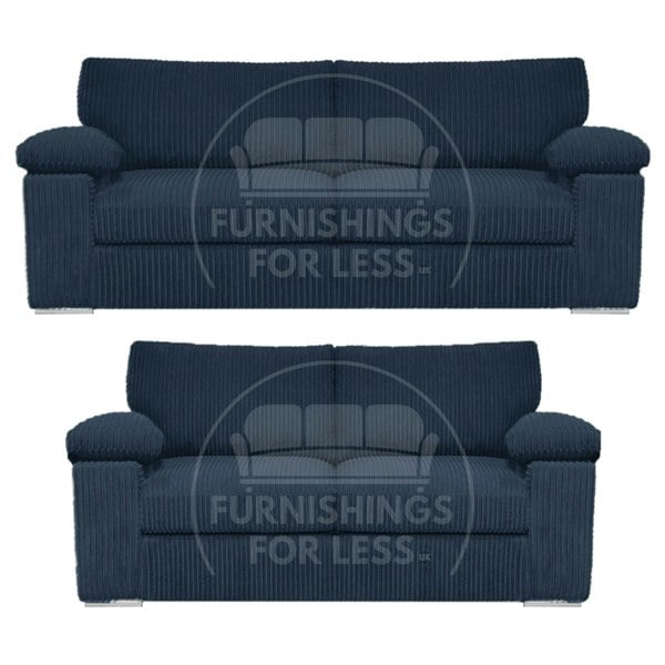 Furnishings For Less Delta Full Jumbo Cord 3 + 2 Seater Sofa Suite