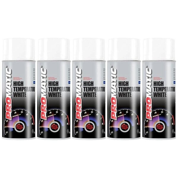 Promatic 5X Promatic White High Temperature Spray Paint 400ml