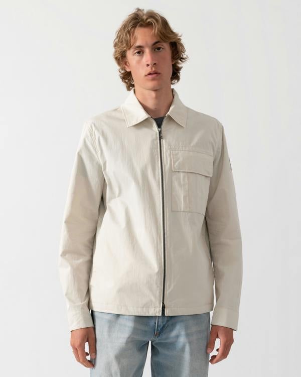 Belstaff Cargo Mens Overshirt - Silver Birch | CHO | Designer Mens Overshirts