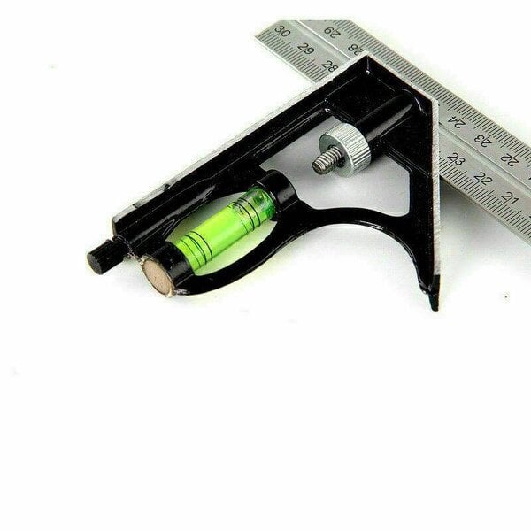 ATEK 300mm Combination Square Ruler with Spirit Level 45° 90° Adjustable Measuring Tool for Carpentry DIY