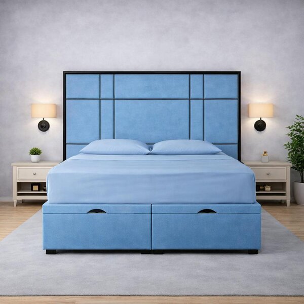Great British Beds Alice Headboard with Contrast Border Divan Ottoman Bed