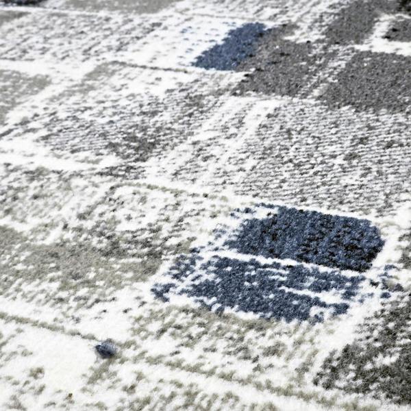 Abstract Modern Rug Cream Grey Blue Black Soft Low Pile Living Room Area Carpet