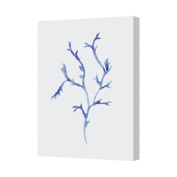 Benjamin Tate Design Blue Watercolor Branch Canvas Wall Art Modern Botanical Print