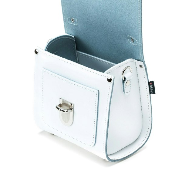 Zatchels Handmade Leather Sugarcube Handbag - White