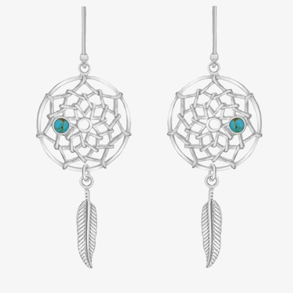 T. H. Baker Sterling Silver Dream Catcher Dropper Earrings 8.59.0519