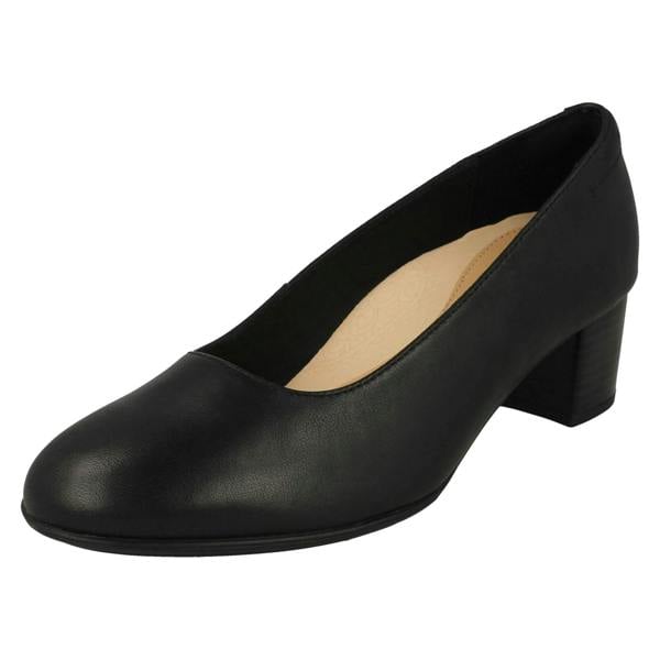 Clarks Ladies Clarks Block Heeled Court Shoes Linnae Pump
