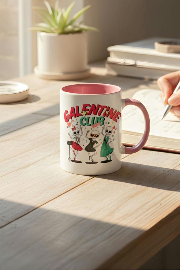 Dyzi Galentine Club Printed Ceramic Mug Valentine’s Day Gift
