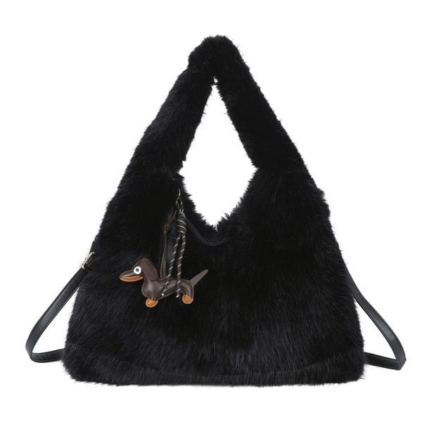Kitise Cozy Faux Fur Hobo Soft Textured Tote Shoulder Bag