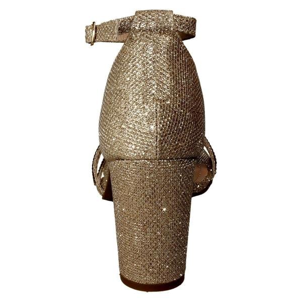 Spot On Ladies Spot On Ankle Strap Glitter Sandals F12036