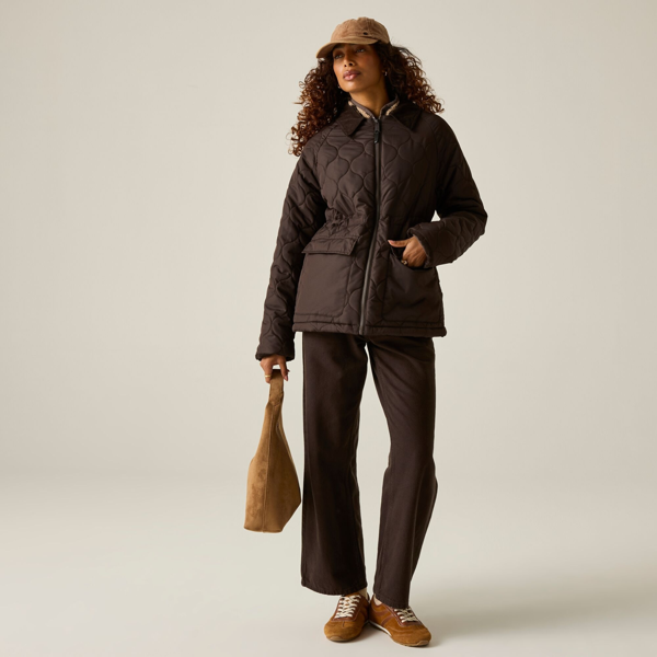 Regatta Womens Amira Quilted Padded Jacket - Dark Chocolate