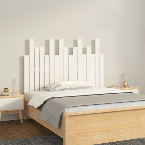 Berkfield Wall Headboard White 108x3x80 cm Solid Wood Pine