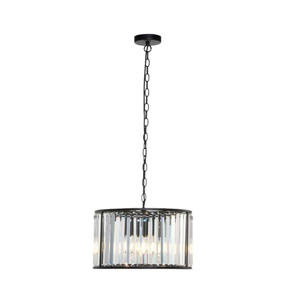 Pagazzi Lighting Resto Crystal & Matt Black Ceiling Light