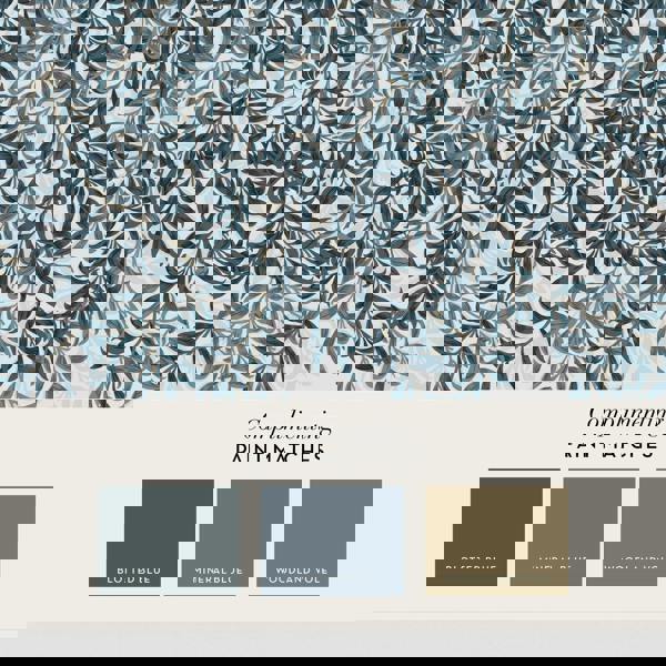 William Morris At Home Willow Bough Fixed Size Mural | Blue