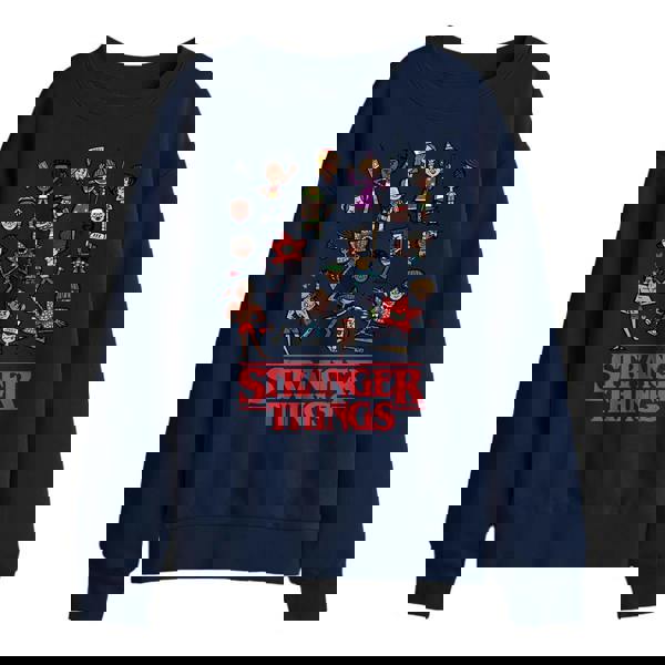 Stranger Things Childrens/Kids Cartoon Characters Sweatshirt - Navy - 